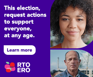 campaign graphic with the text this election, request actions to support everyone at any age 