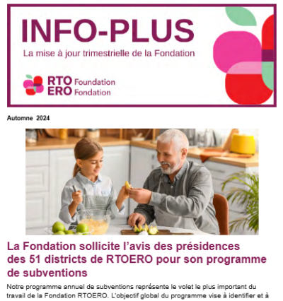 La Fondation sollicite l’avis des présidences des 51 districts de RTOERO pour son programme de subventions