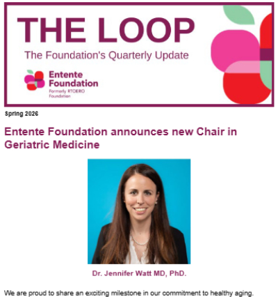 Entente Foundation announces new Chair in Geriatric Medicine